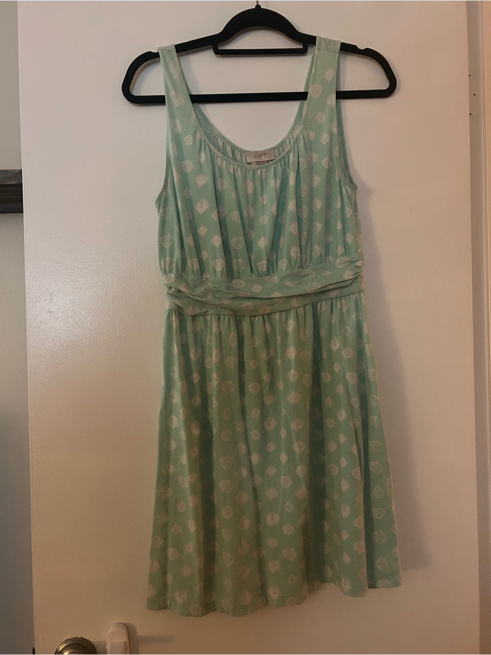 LOFT Mint Green Sleeveless Polka Dot Dress